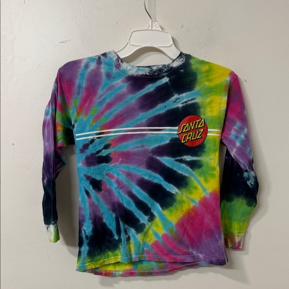 Santa Cruz Skateboards Kids Multicolor Tie-Dye Long Sleeve Tee - Picture 1 of 2